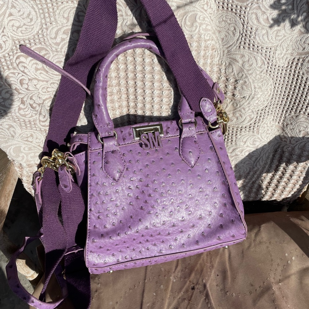 Steve Madden Purple Handbag with Gold Accents
